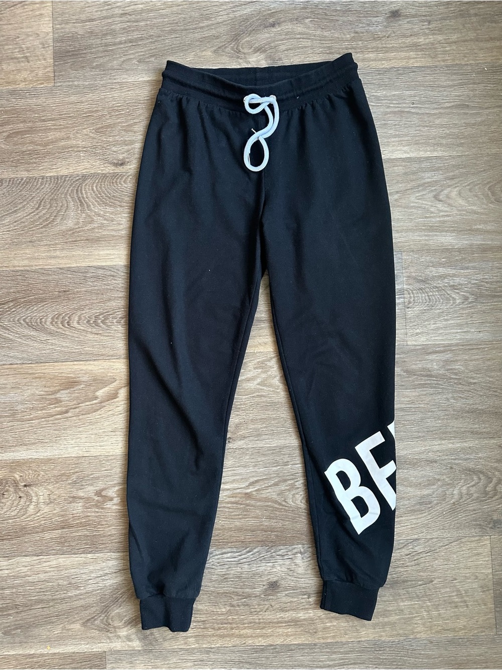 Bebe Sport Women’s Black Joggers White Logo Leg‎ Sweatpants Size S Athleisure